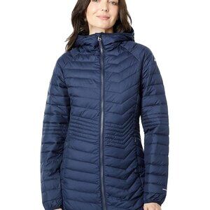 Columbia Women's Navy Powder Lite Mid Striped Padded Parka Jacket Size 3X
